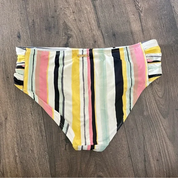 Skye Swimwear Mid Rise Striped Swimsuit Swim Bottoms - Picture 3 of 5
